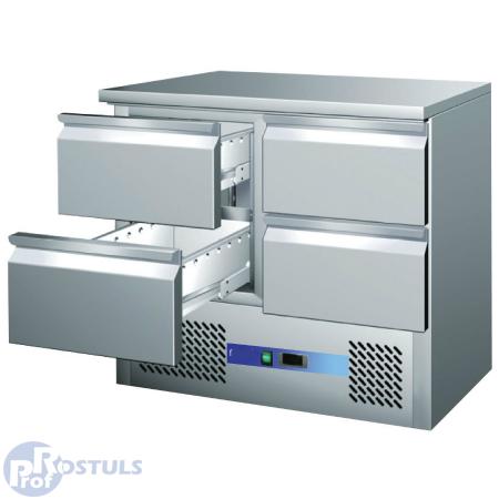 Refrigerated counter with 4 drawers